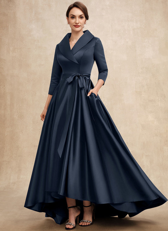 Robe Satinée Élégante Col Nœud