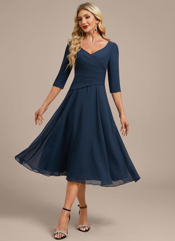 Robe Élégante Col V Fluide - gallery 2