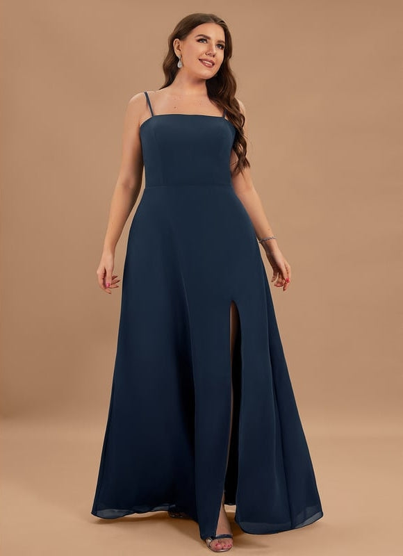 Robe Trapèze Chic Col Carré Fendue - gallery 6