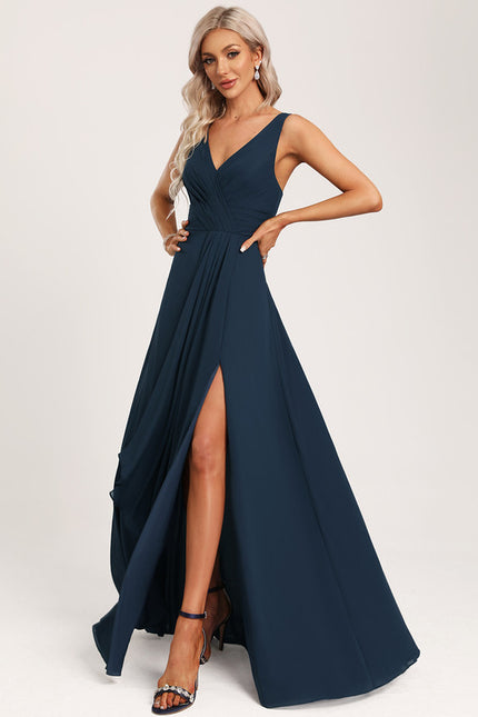 Robe Mousseline Élégante Col V Fendue - gallery 1