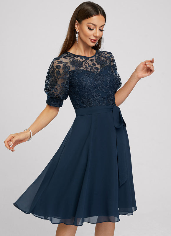 Robe Cocktail Évasée Élégante Nuit - gallery 3