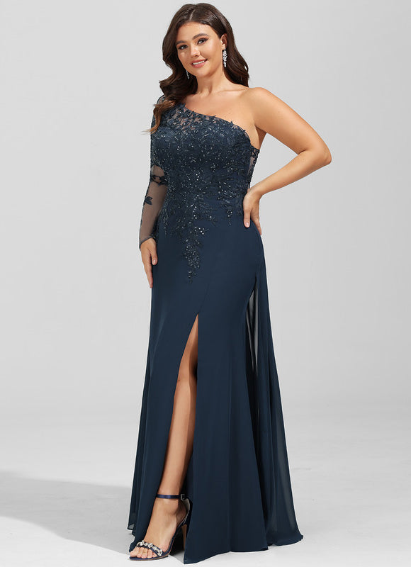 Robe Élégante Une Épaule Paillettes - gallery 8