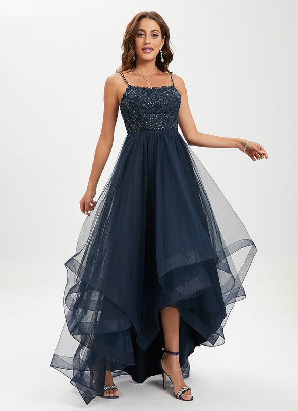 Robe De Bal Chic Asymétrique Pailletée - gallery 2