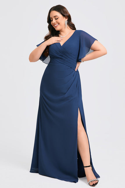Robe Mousseline Élégante Col V Fendue - gallery 8