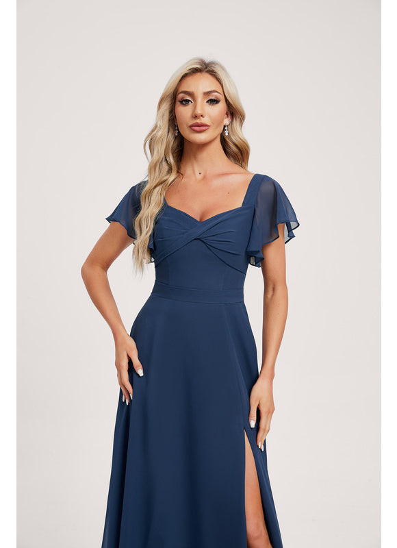 Robe Mousseline Élégante Col V Fendue - gallery 3