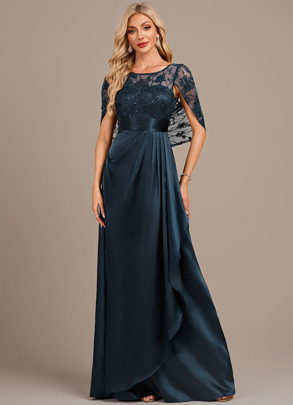 Robe De Mariée Blanche Et Bleu Marine - gallery 2
