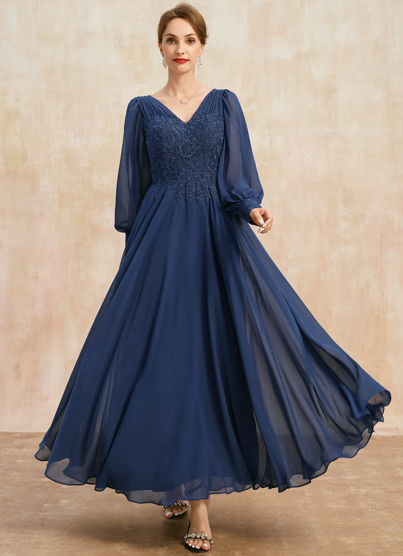 Robe Longue Élégante Col V Satinée - gallery 1