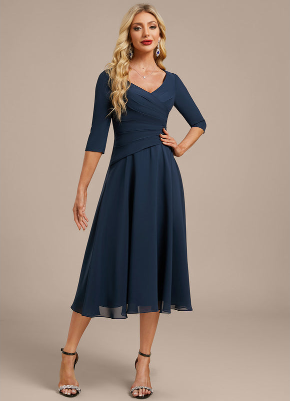Robe Élégante Col V Fluide - gallery 4