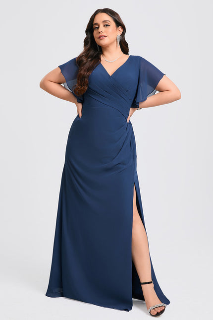 Robe Mousseline Élégante Col V Fendue - gallery 9