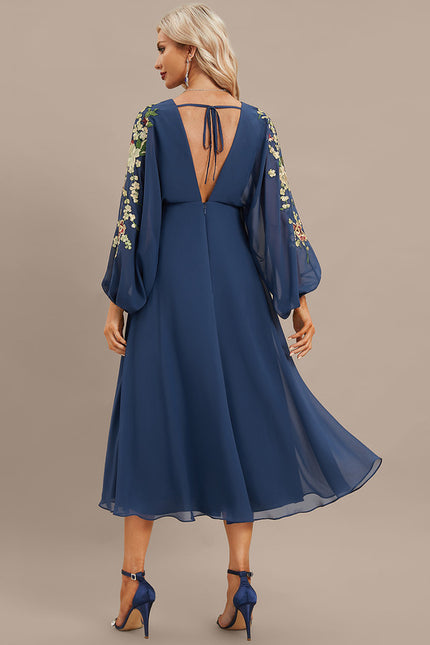 Robe Trapèze Éléguante Brodée Nuit - gallery 6