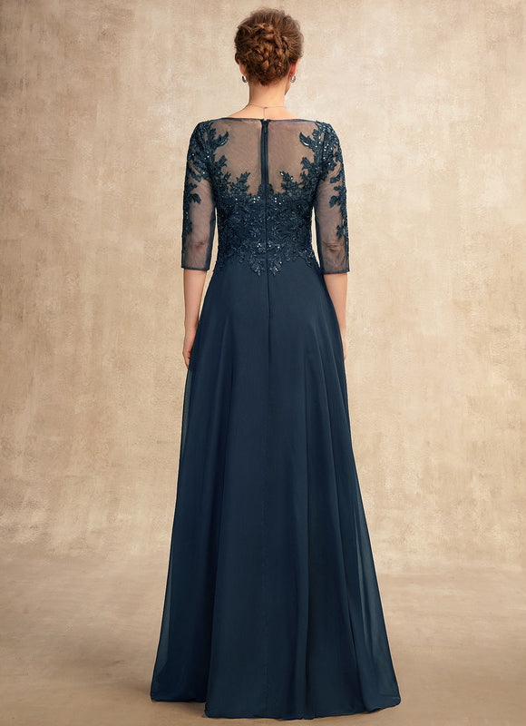 Robe Mère Mariée Bleu Marine Paillettes - gallery 3