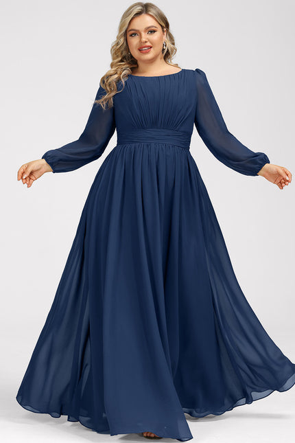 Robe Mousseline Élégante Col Rond - gallery 6