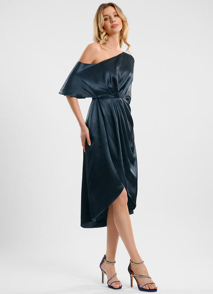 Robe Satinée Une Épaule Chic