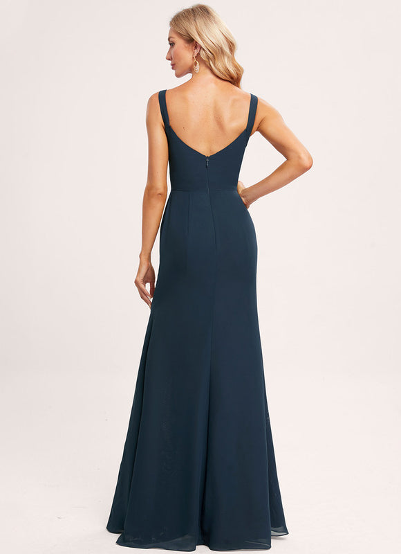 Robe Décolleté Bleu Marine - gallery 2