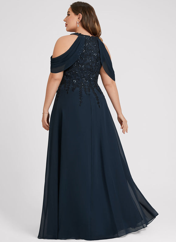 Robe Élégante Paillettes Col Dénudé - gallery 9