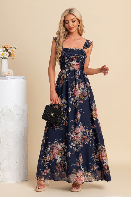 Robe Mousseline Bleu Marine - gallery 4