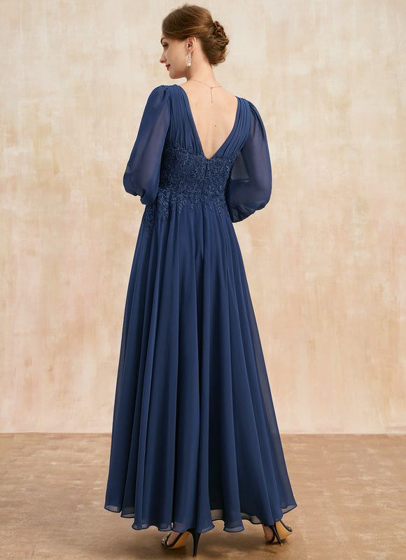 Robe Longue Élégante Col V Satinée - gallery 5