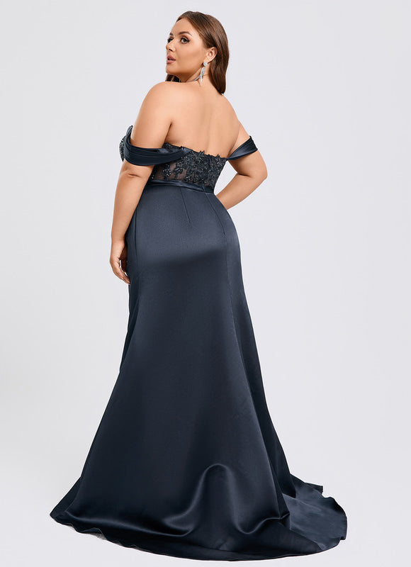 Robe Élégante Col Bateau Bleu Marine - gallery 9
