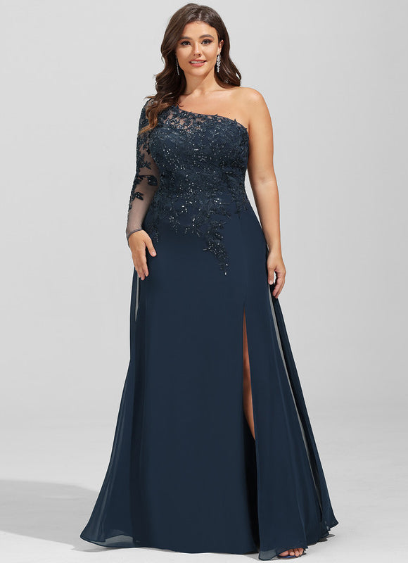 Robe Élégante Une Épaule Paillettes - gallery 6