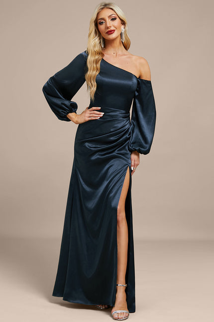 Robe Satinée Sirène Col Unique