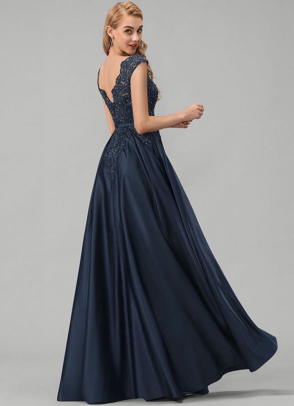 Robe De Bal Satinée Élégante Nuit - gallery 3