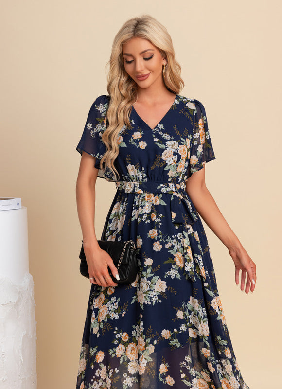 Robe Maxi Fleurie Col V Chic - gallery 5
