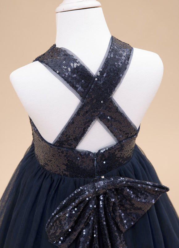 Robe Bleu Marine Tulle - gallery 9