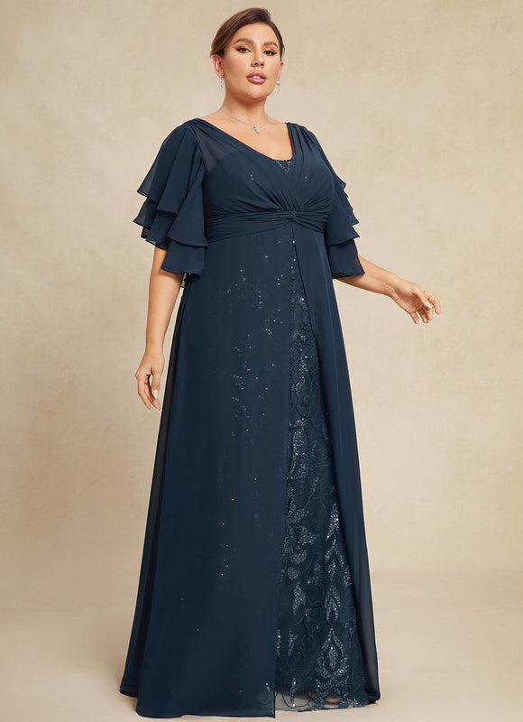 Robe Élégante Paillettes Col V - gallery 7