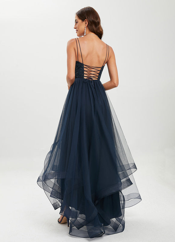 Robe De Bal Chic Asymétrique Pailletée - gallery 1