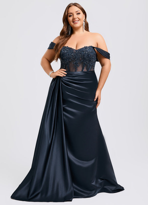 Robe Élégante Col Bateau Bleu Marine - gallery 6