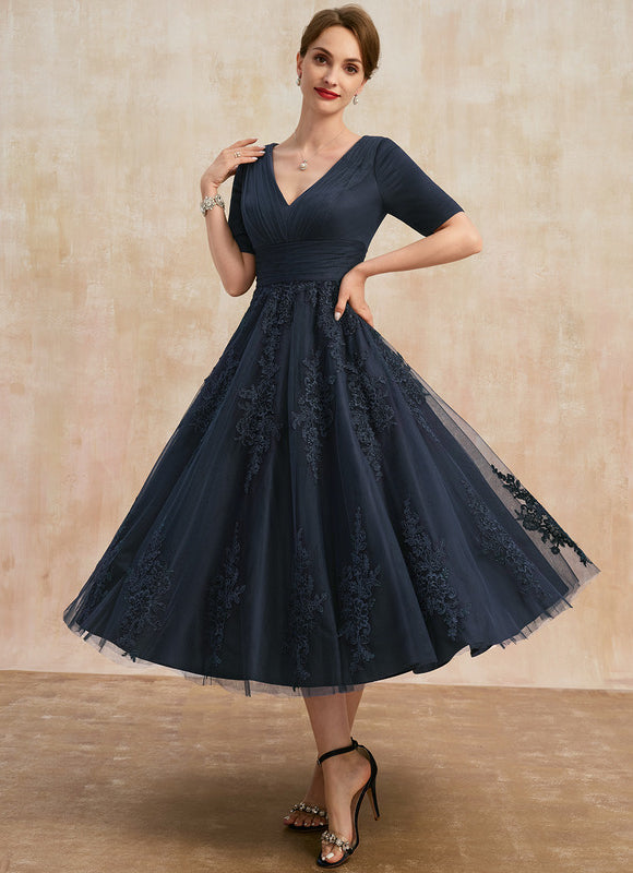 Robe Élégante Tulle Col V - gallery 3