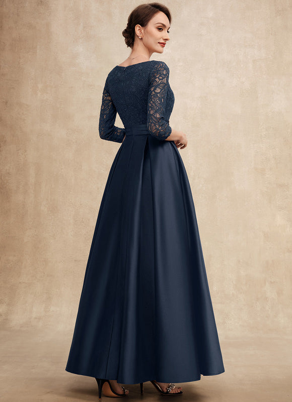 Robe Élégante Satinée Col V Nuit - gallery 4