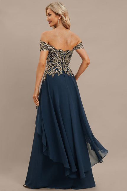 Robe Élégante Paillettes Col Off-Shoulder - gallery 5