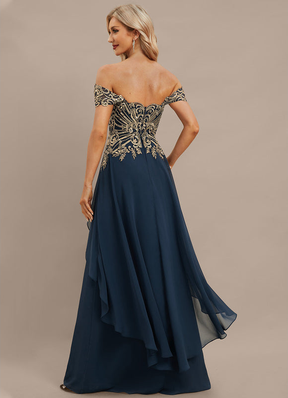 Robe Élégante Paillettes Col Off-Shoulder - gallery 5