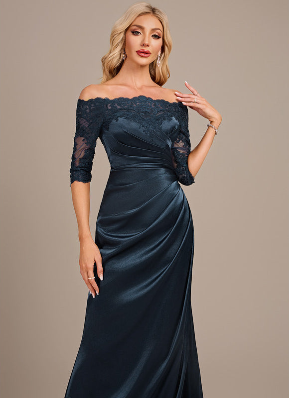 Robe Longue Bleu Marine Dos Nu - gallery 1