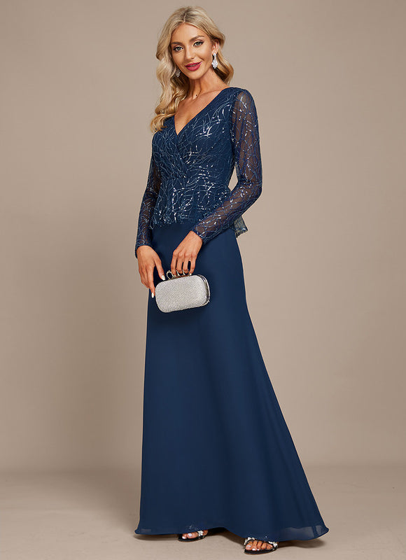 Robe Élégante Paillettes Col V Satinée