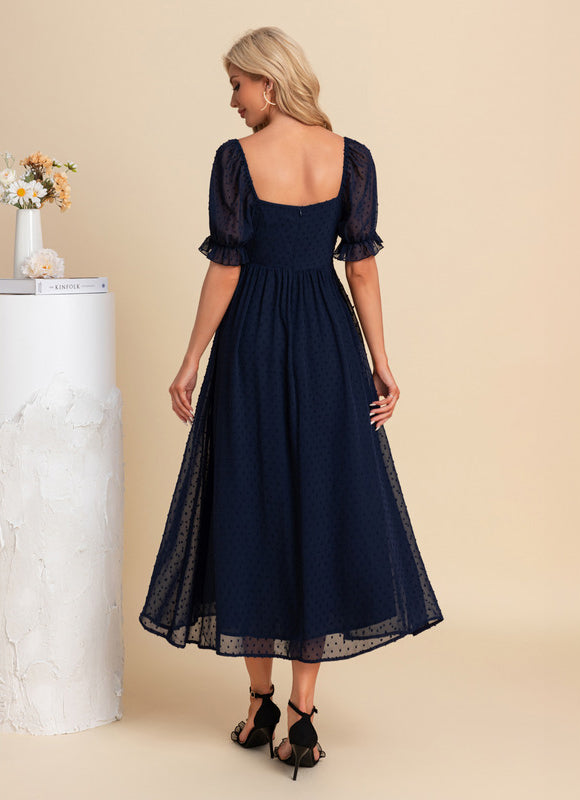 Robe Plumetis Bleu Marine - gallery 2