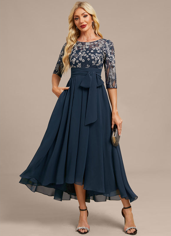 Robe Longue Bleu Marine Ceremonie