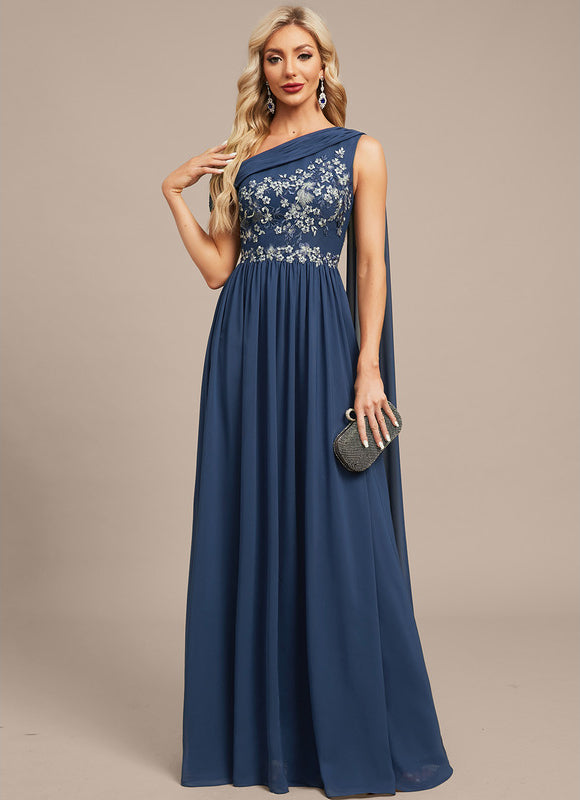 Robe Élégante Col Asymétrique Nuit - gallery 4