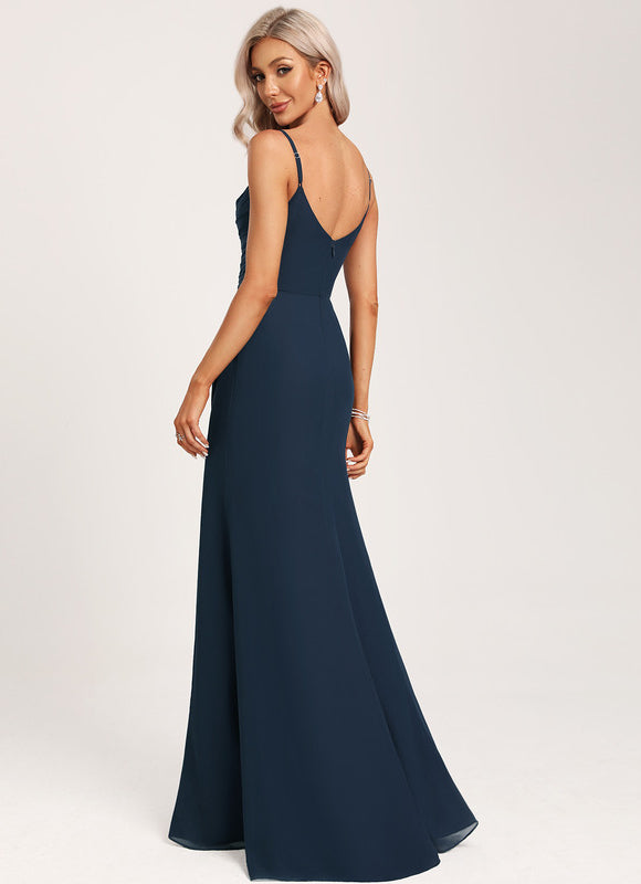 Robe Élégante Fendue Col Bénitier - gallery 4
