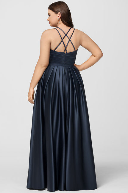 Robe Satinée Élégante Fendue Col V - gallery 7