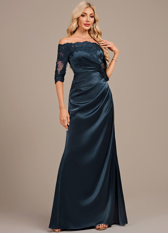 Robe Longue Bleu Marine Dos Nu - gallery 4