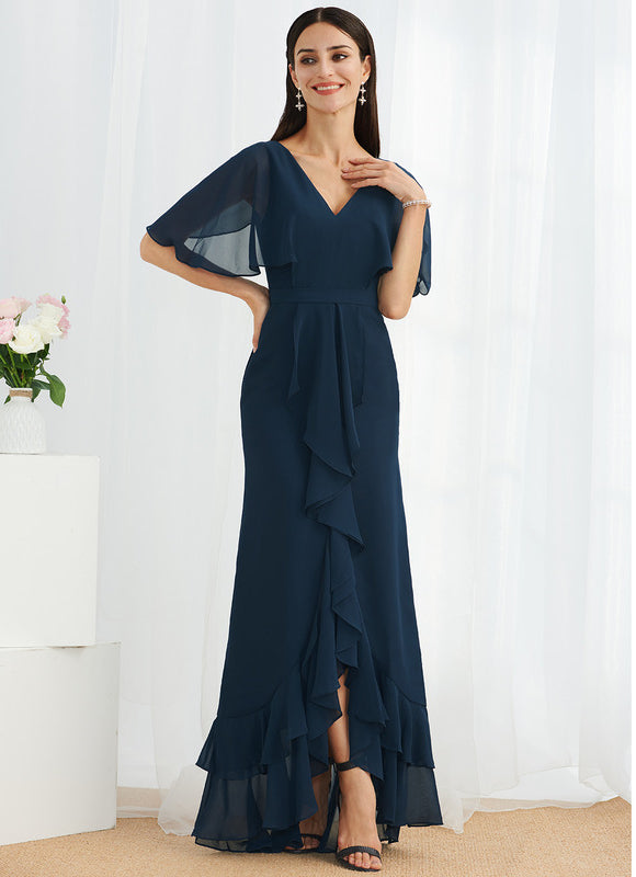 Robe Élégante Mousseline Volants Nuit