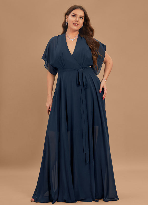 Robe Longue Chic Col V Fendue - gallery 6