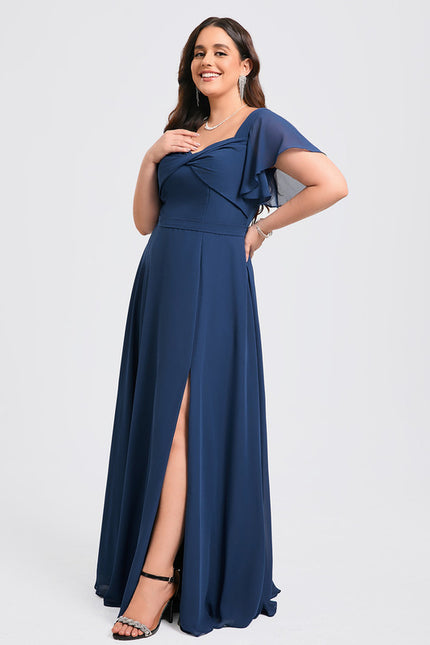 Robe Mousseline Élégante Col V Fendue - gallery 8