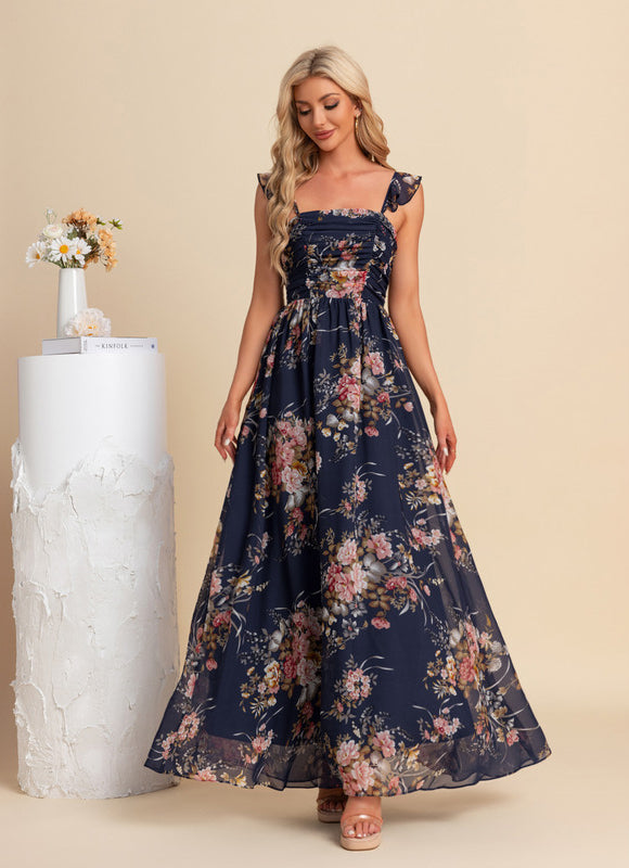 Robe Mousseline Bleu Marine