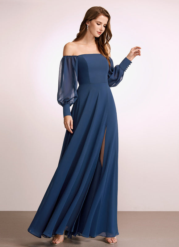 Robe Longue Dos Nu Bleu Marine