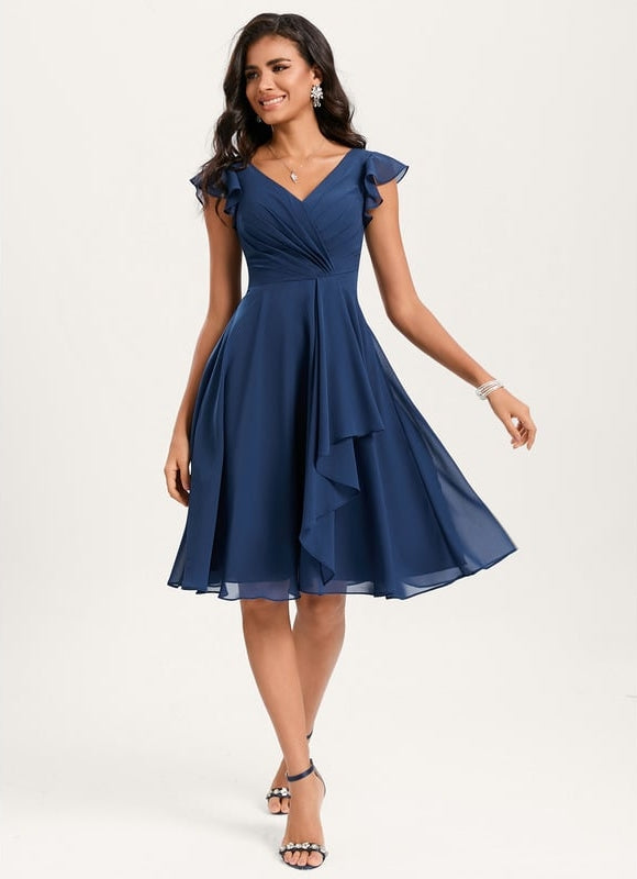 Robe Cocktail Volants Chic Nuit