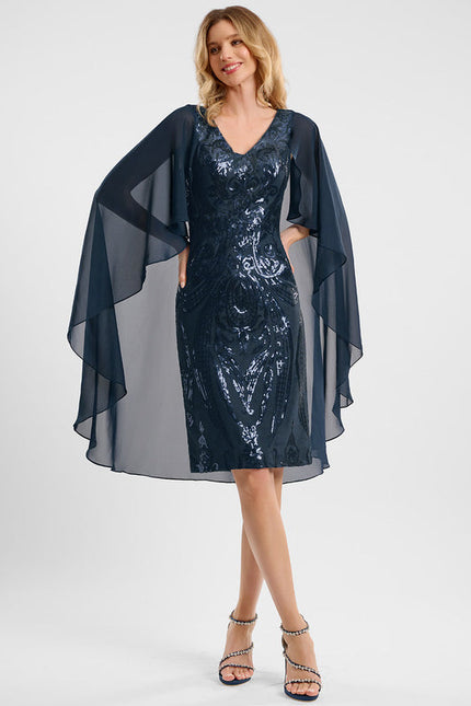 Robe Pailletée Col V Élégante