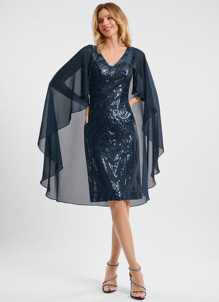 Robe Pailletée Col V Élégante